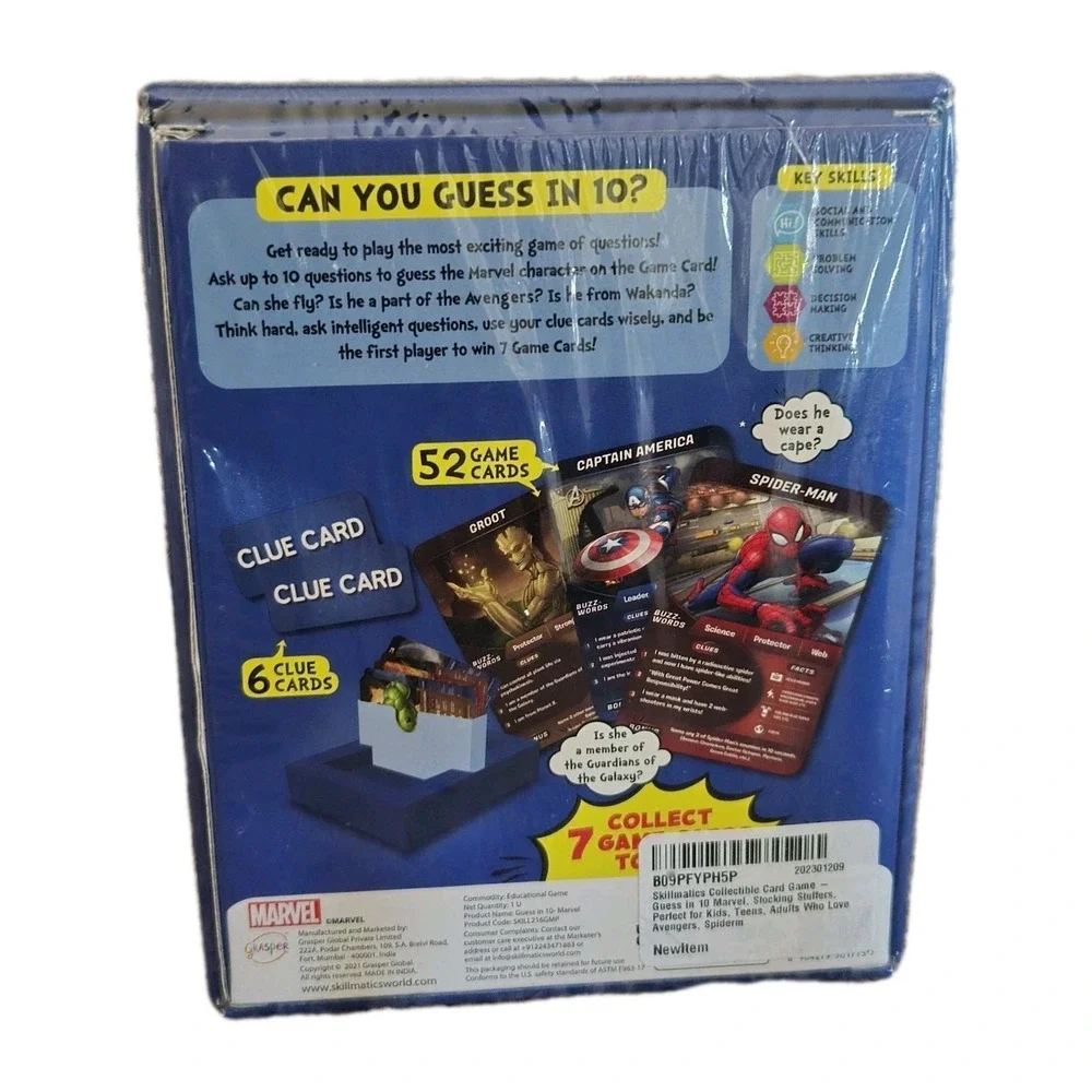 NEW Skillmatics Guess in 10 Marvel Card Game Family Trivia 2-6 Players Ages 8-99